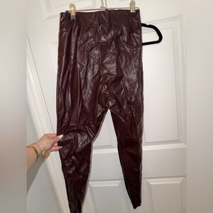 H&M Dark Brown Leather Pants